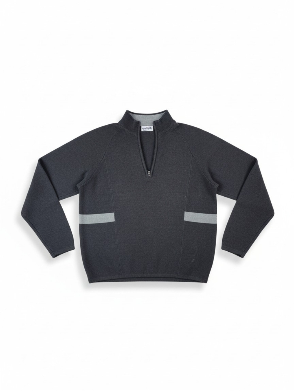 Obermeyer Wool Men’s Quarter-Zip Performance Baselayer – Black/Gray
